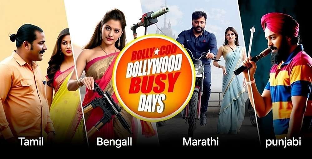 Regional Cinema in Bollywood Busy Days Bollywood Busy Days showing regional cinema options including Tamil, Bengali, Marathi and Punjabi film production